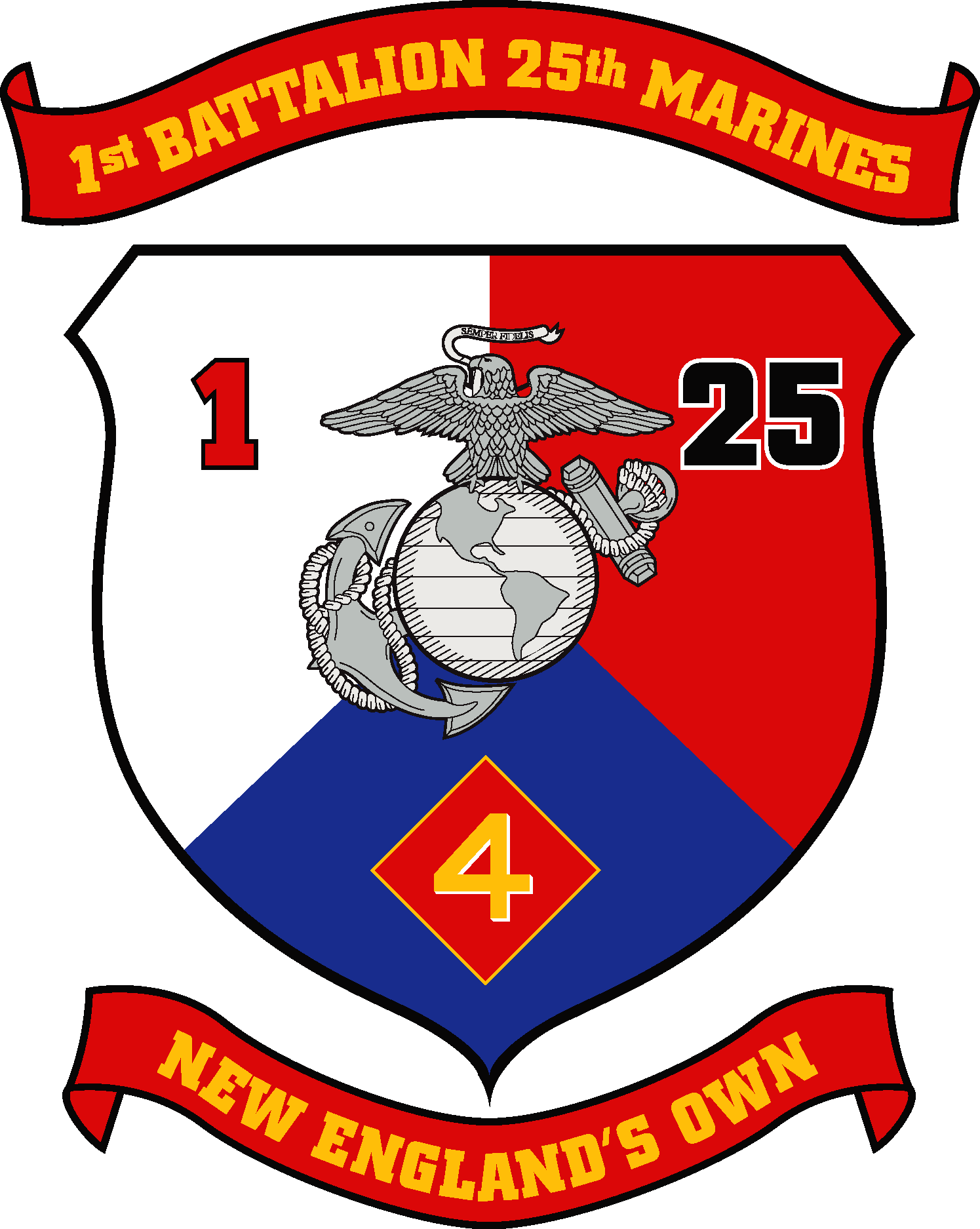 1st Battalion 25th Marine Regiment USMCR Logo Vector Logo